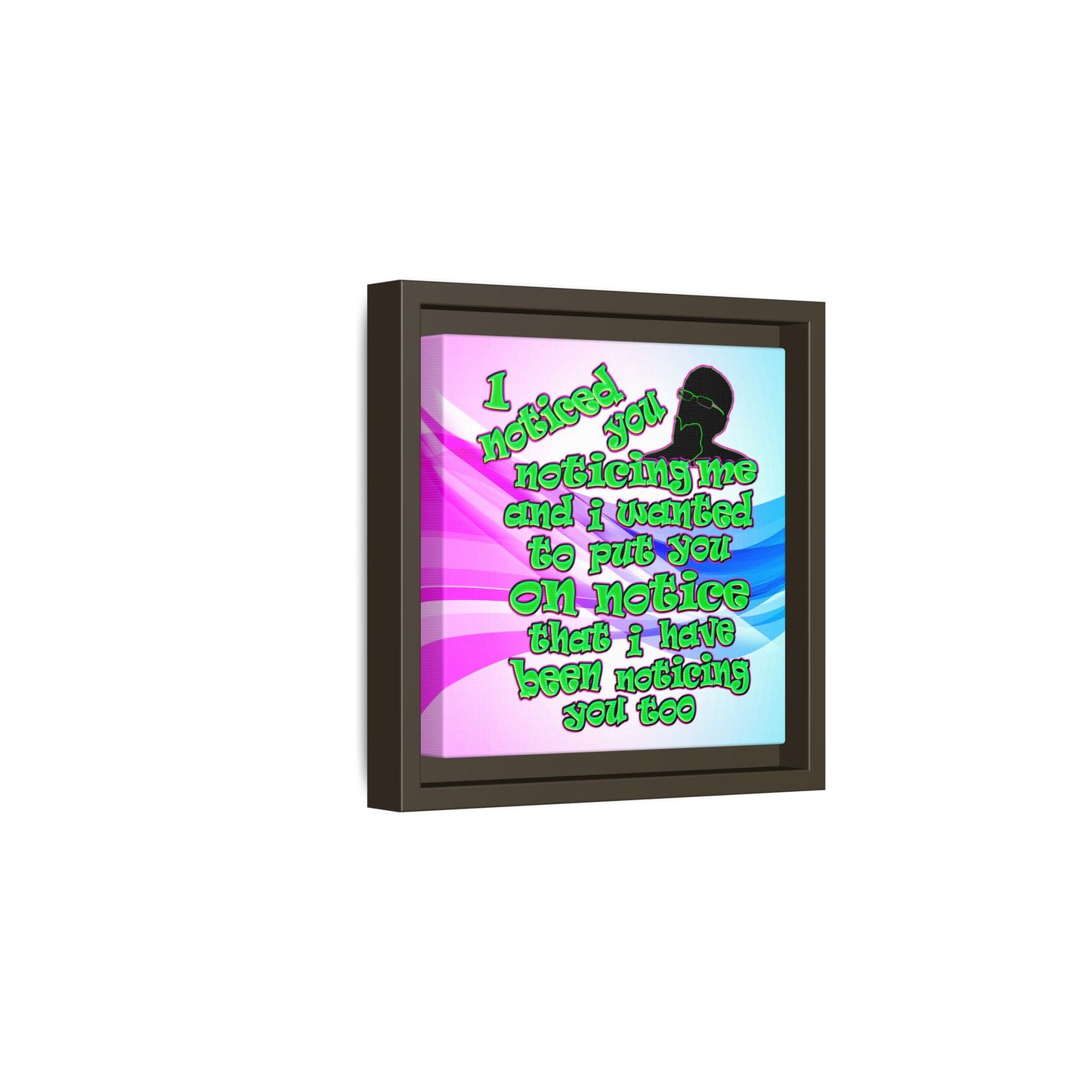 noticed you noticing - framed canvas art (light blue-pink wave)
