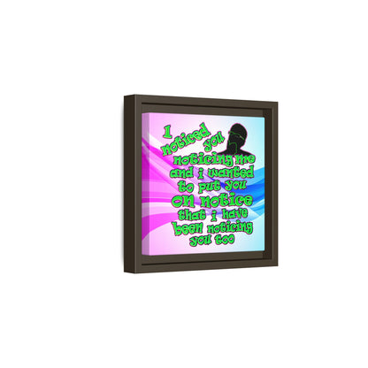 noticed you noticing - framed canvas art (light blue-pink wave)