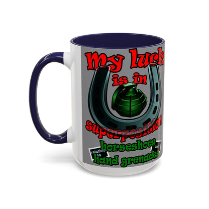 my luck - Accent Mug (grey)