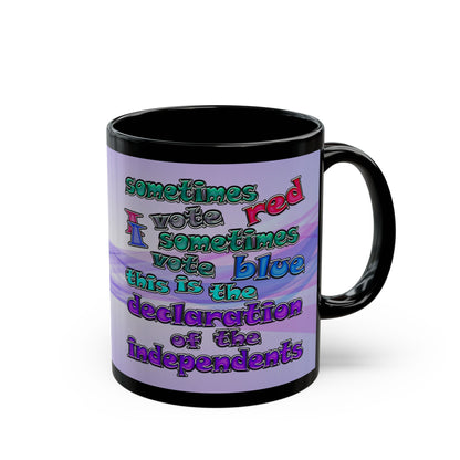 declaration of the independents - Black Mug (light blue-pink wave)