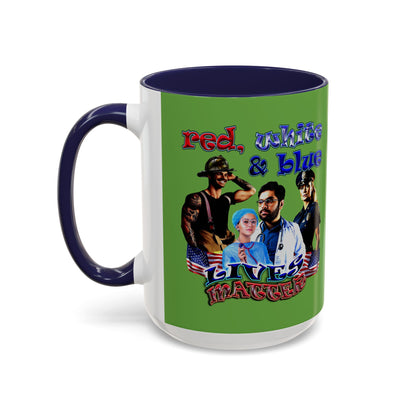 rw&b lives matter - Accent Mug (green)