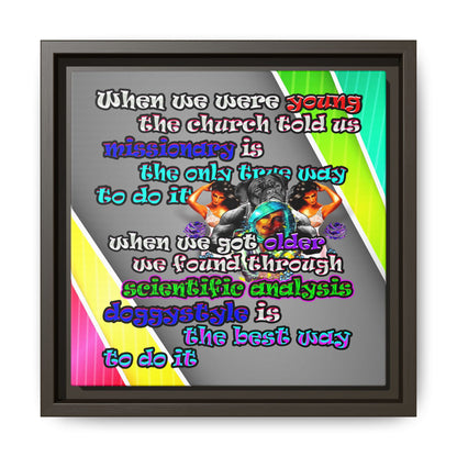 doggystyle - framed canvas art (rainbow split)