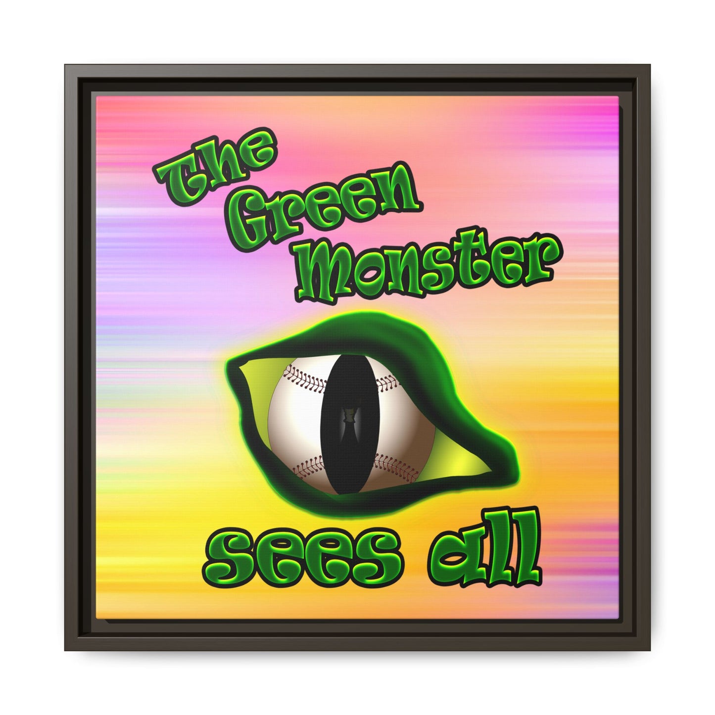 green monster - framed canvas art (color blur)