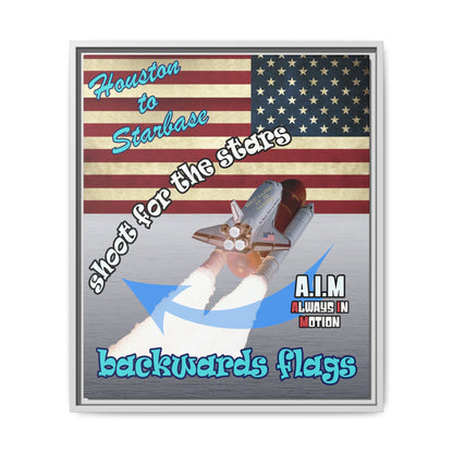 shoot for the stars - framed canvas art (brushed nickel)