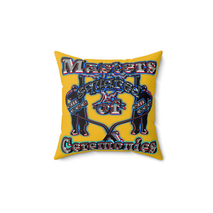 em cee squared - Spun Polyester Square Pillow - (yellow)