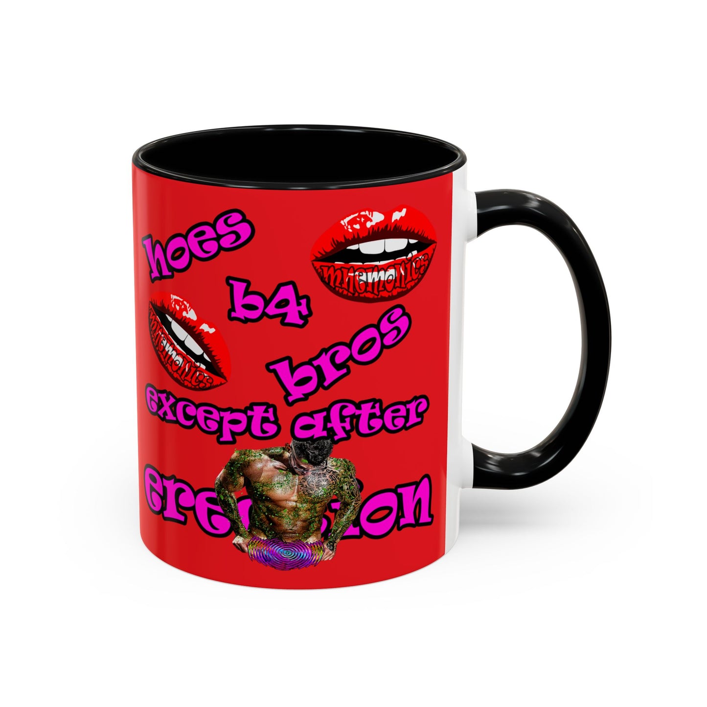 hoes b4 bros - Accent Mug (red)