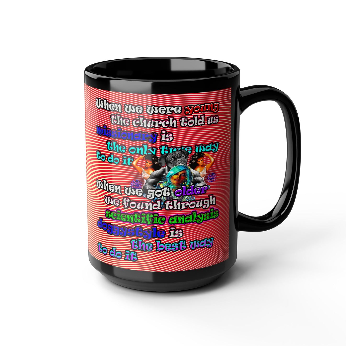 doggystyle - Black Mug (yellow-orange wave)