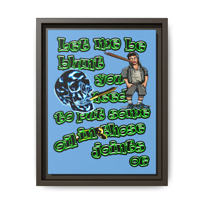 og - framed canvas art (light blue)