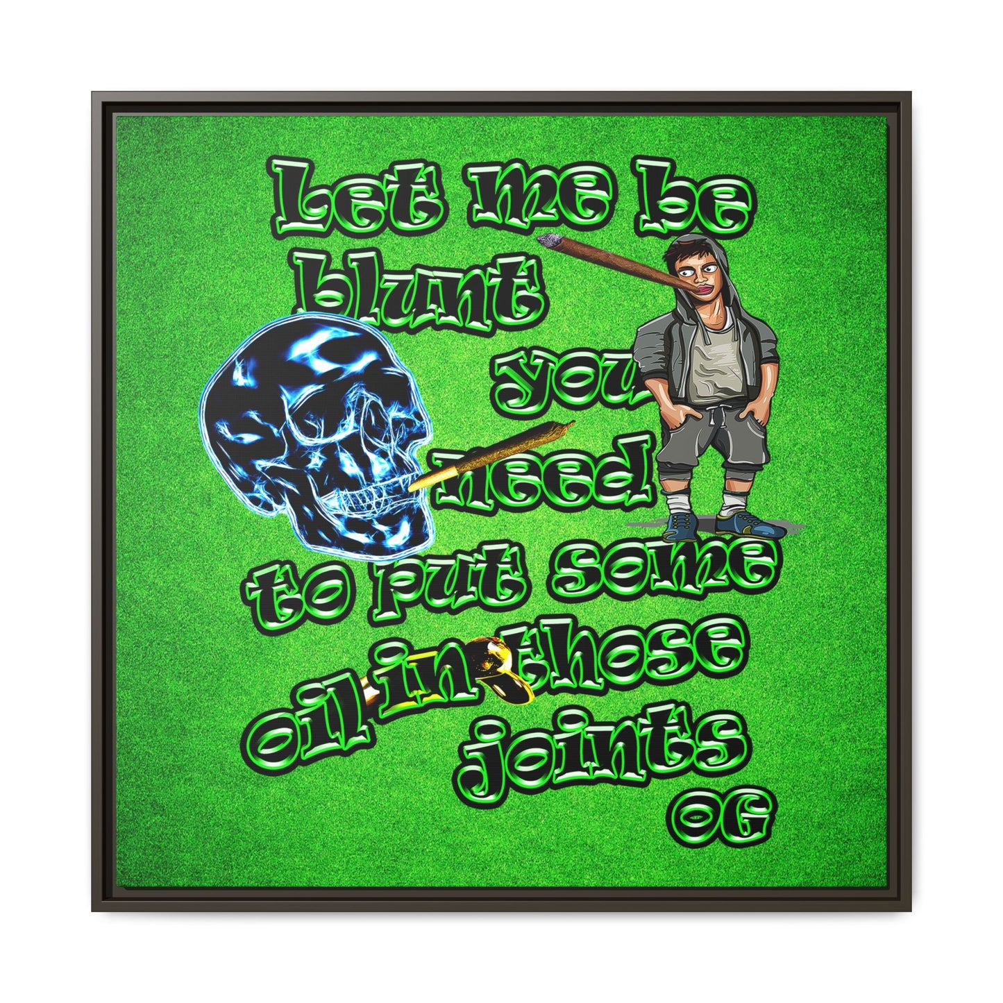 og - framed canvas art (green turf)
