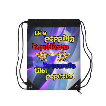 popping like popcorn - Drawstring Bag (grey-pink wave)