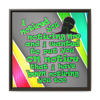 noticed you noticing - framed canvas art (rainbow split)