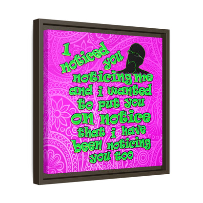 noticed you noticing - framed canvas art (pink swirl)