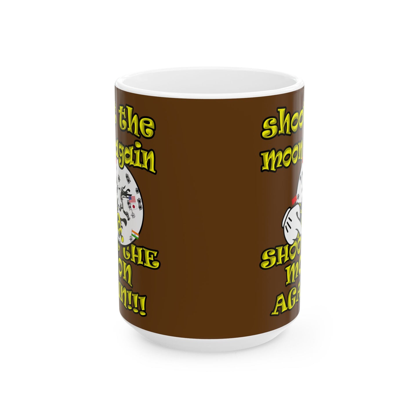 shoot the moon again - White Mug (brown)