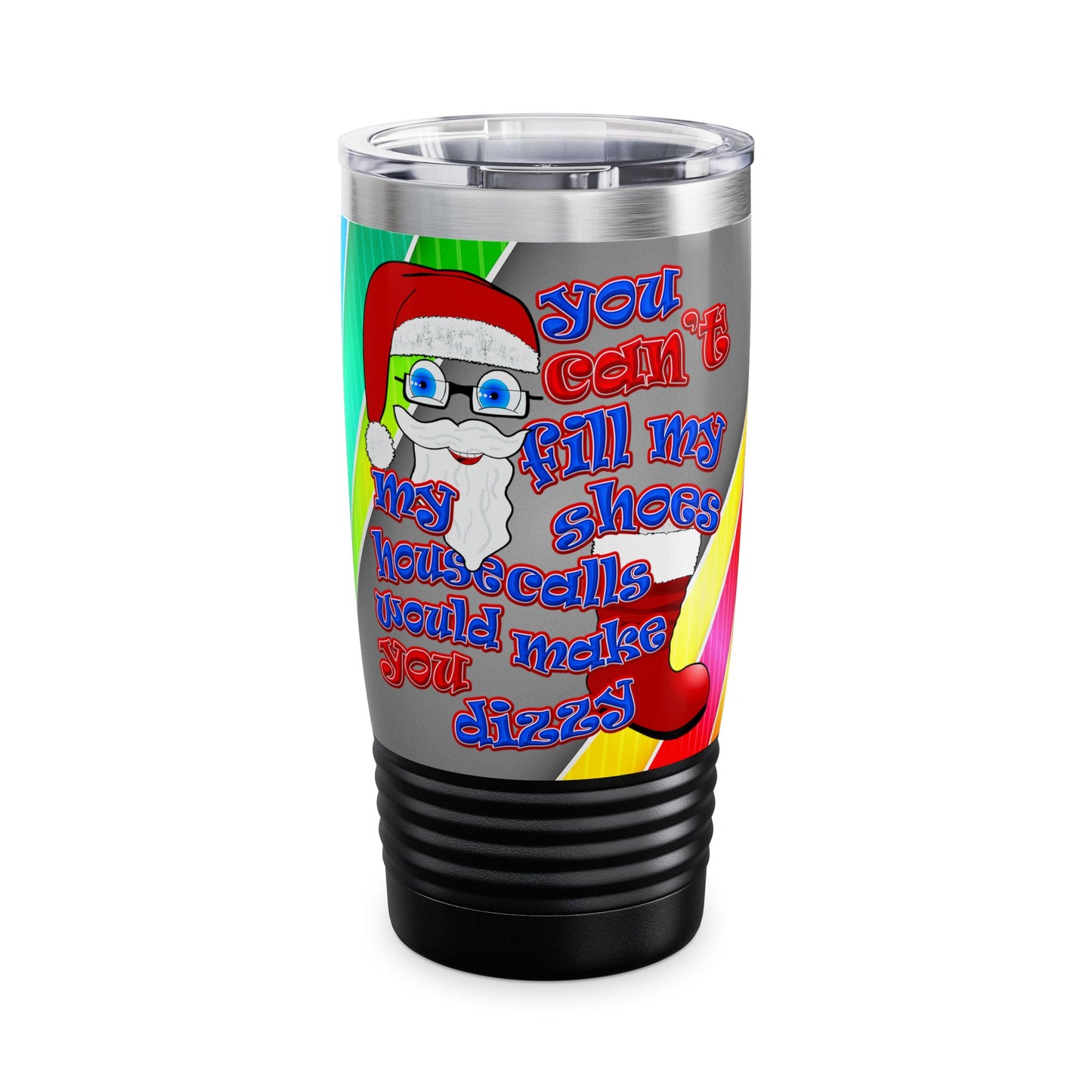 santa's shoes - Ringneck Tumbler, 20oz (rainbow split)