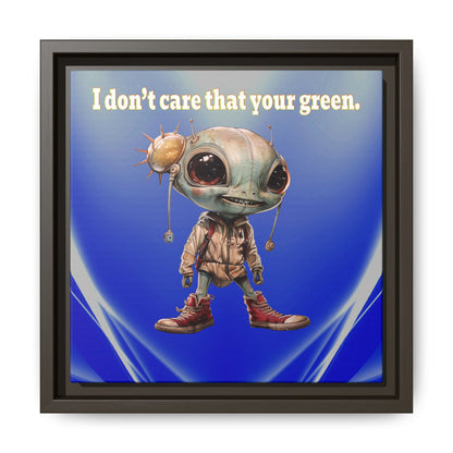 I don't care that your green - framed canvas art (blue-white wave)