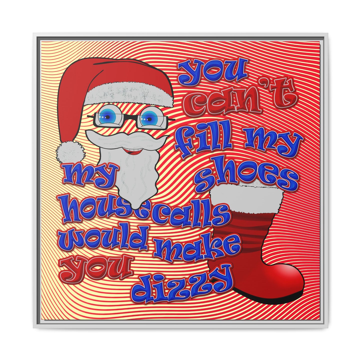 santa's shoes - framed canvas art (yellow-orange wave)