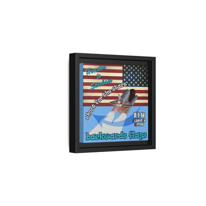 shoot for the stars - framed canvas art (light blue)