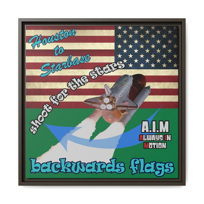 shoot for the stars - framed canvas art (dark green)