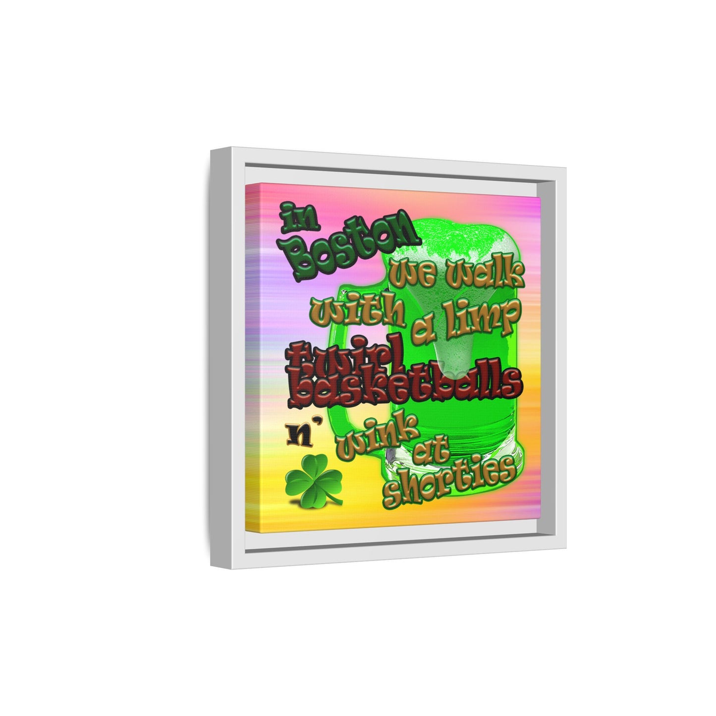 celtics logo - framed canvas art (color blur)
