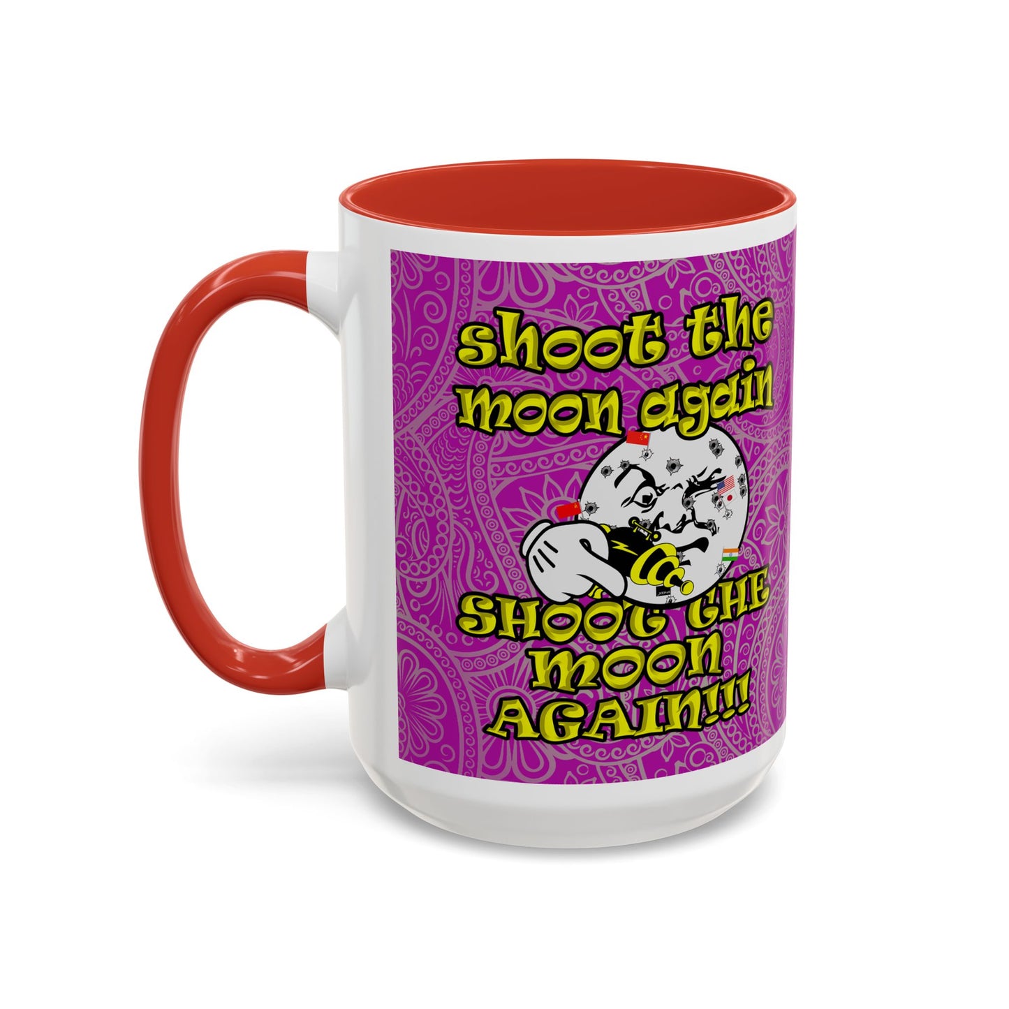 shoot the moon again - Accent Mug (pink swirl)