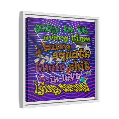the bum's shit - framed canvas art (purple wave)