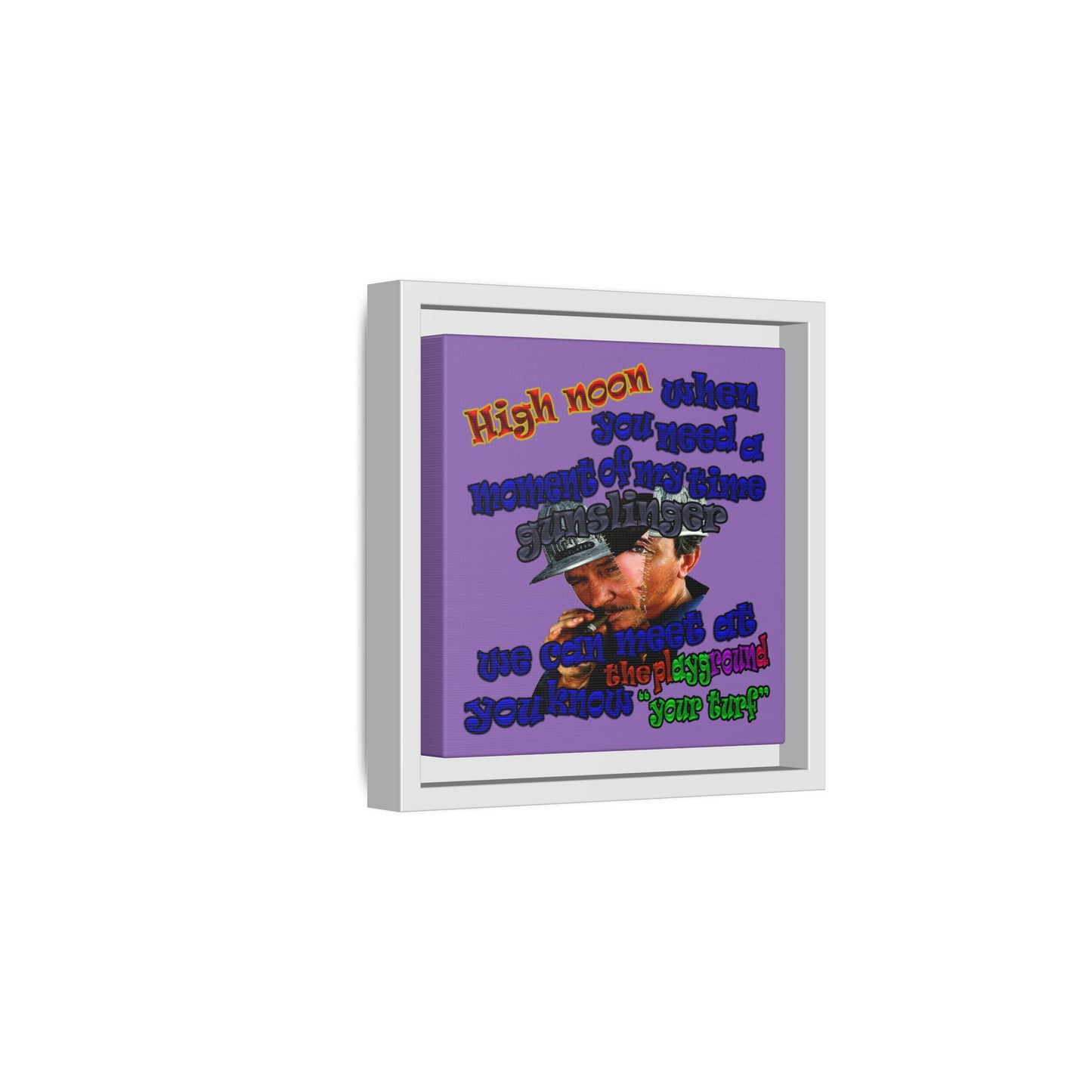 high noon - framed canvas art (light purple)