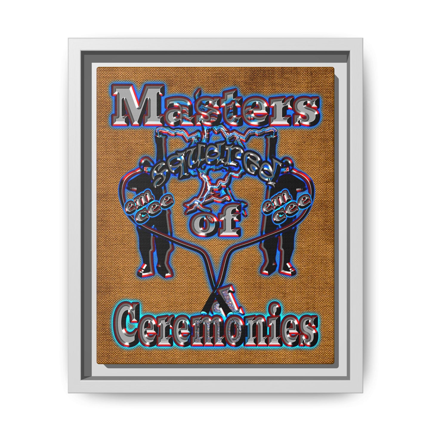 em cee squared - framed canvas art (brown papyrus)
