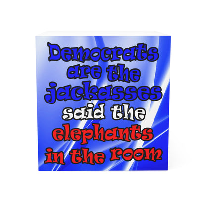 donkeys and elephants - note cube (blue-white wave)