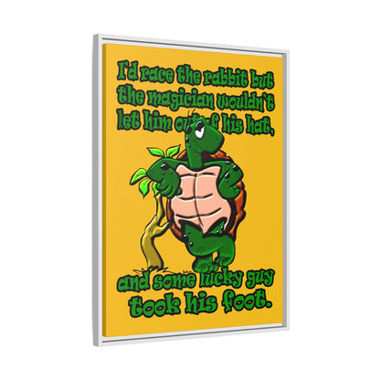 turtle race - framed canvas art (yellow)