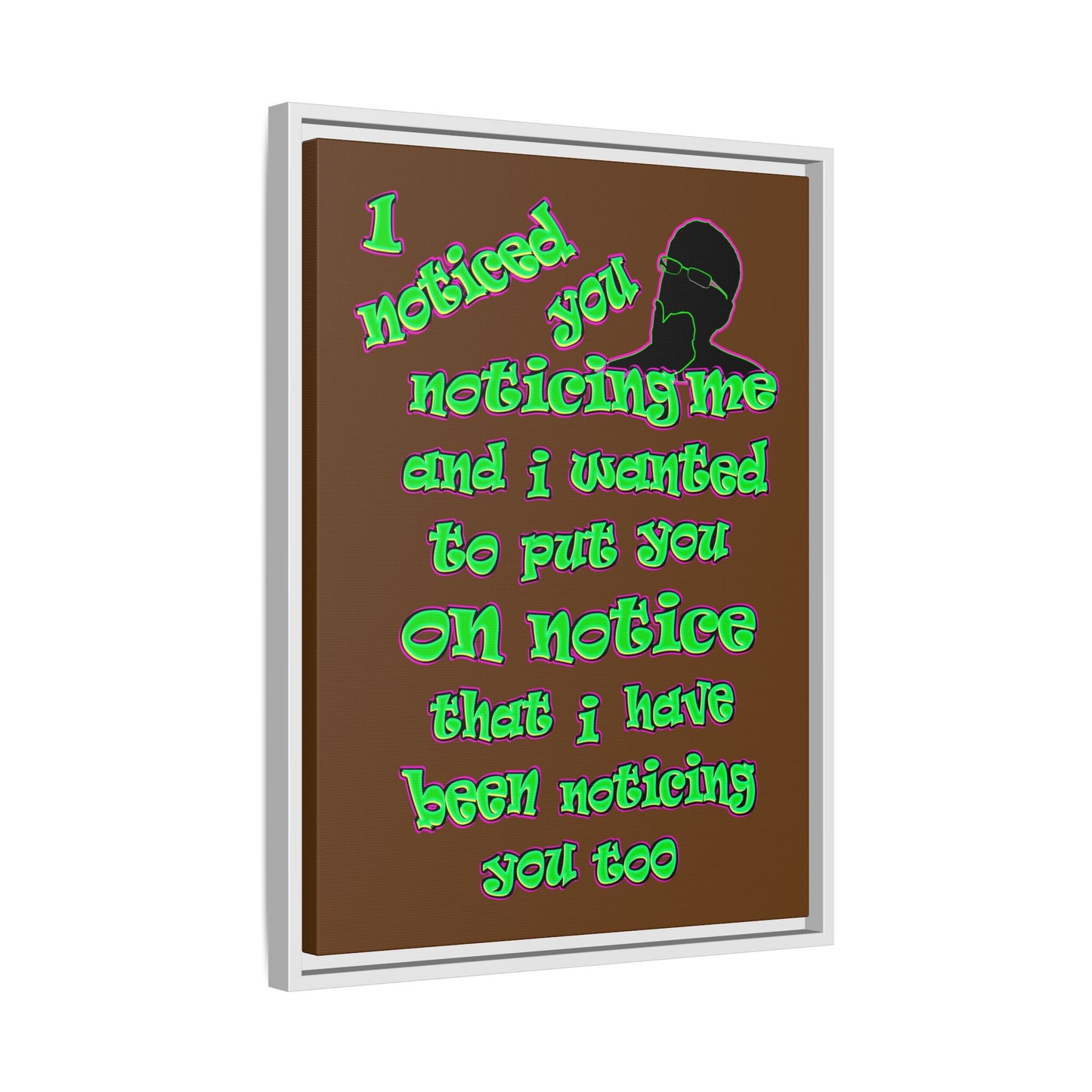 noticed you noticing - framed canvas art (brown)