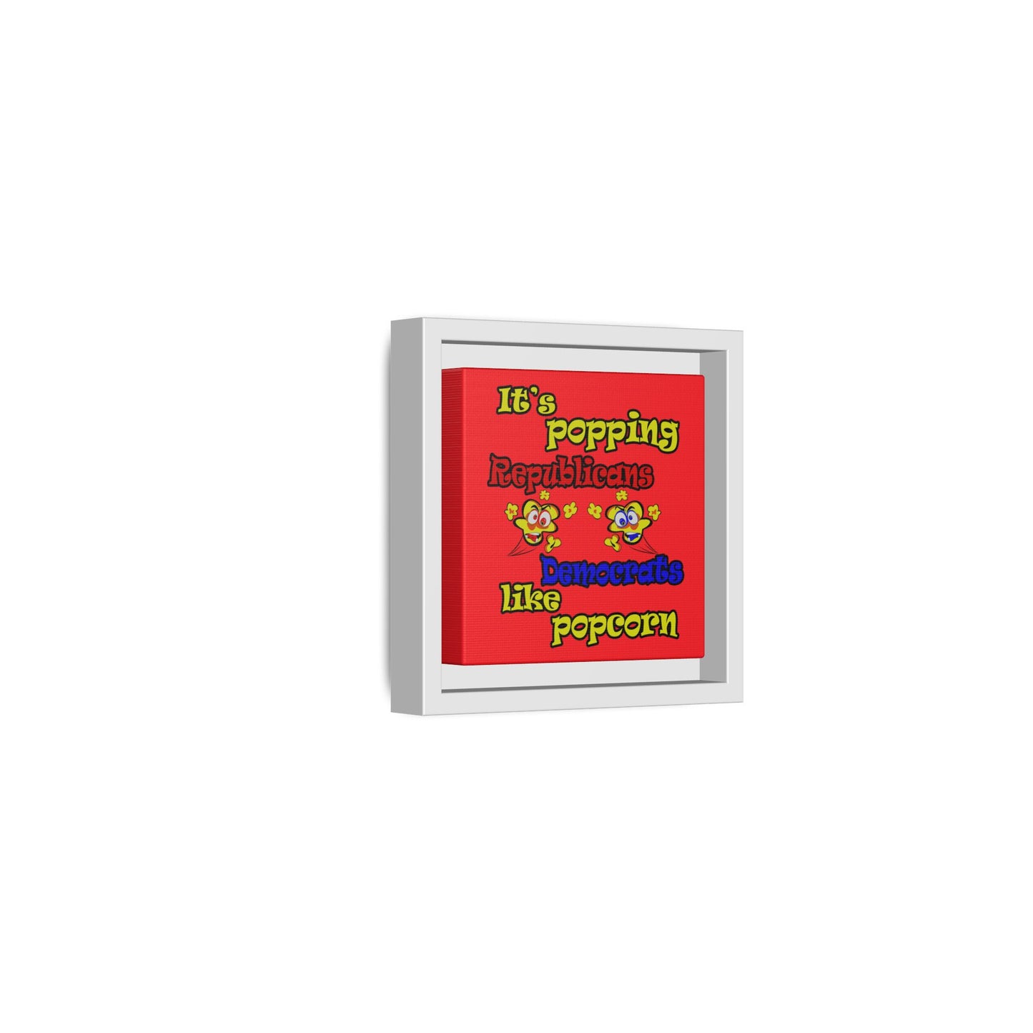 popping like popcorn - framed canvas art (red)