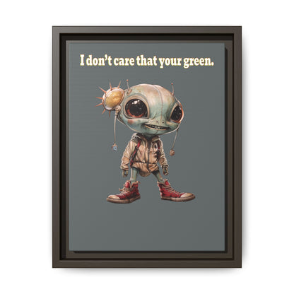 I don't care that your green - framed canvas art (dark grey)
