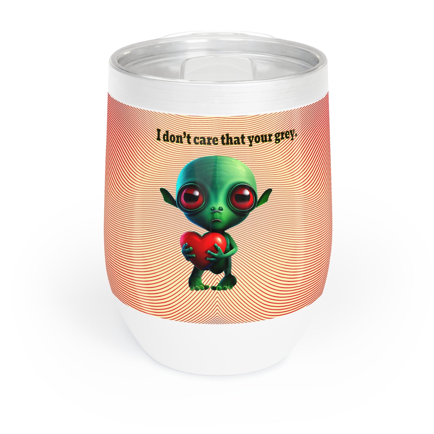 I don't care that your grey - Chill Wine Tumbler (yellow-orange wave)