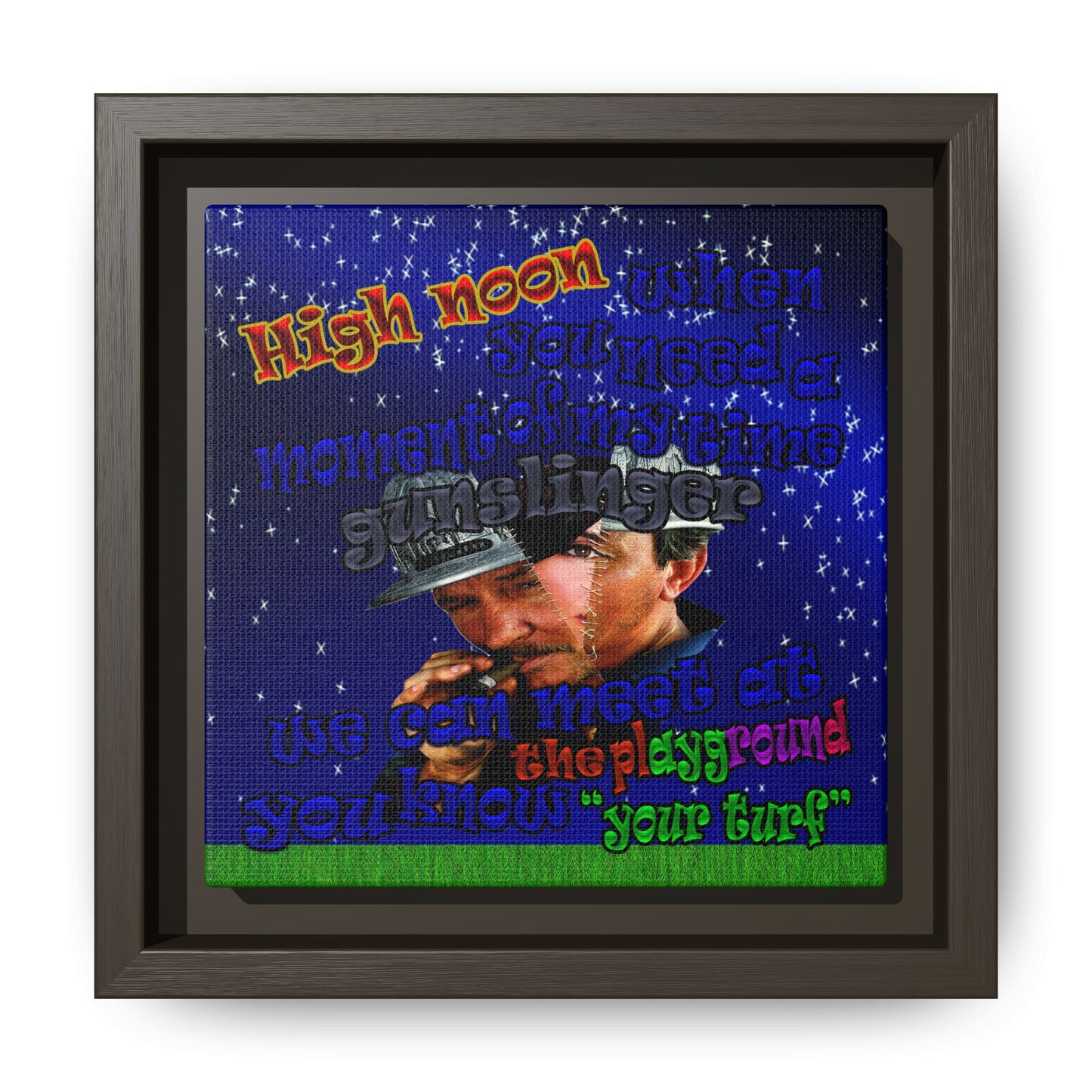 high noon - framed canvas art ('snoops' background)