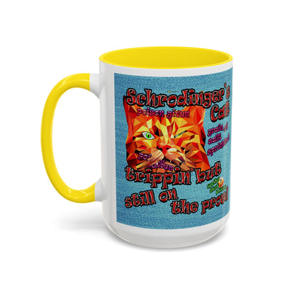 schrodinger's cat - Accent Mug (faded blue)