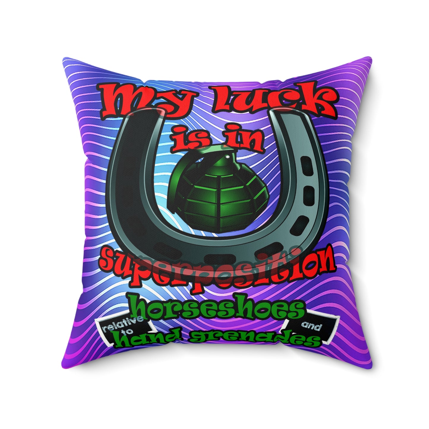 my luck - Faux Suede Square Pillow - (purple wave)