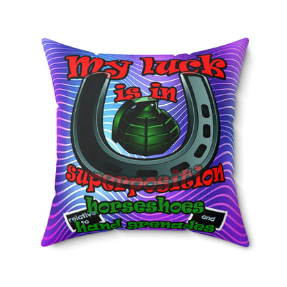 my luck - Faux Suede Square Pillow - (purple wave)