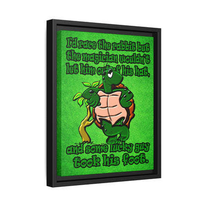 turtle race - framed canvas art (green turf)