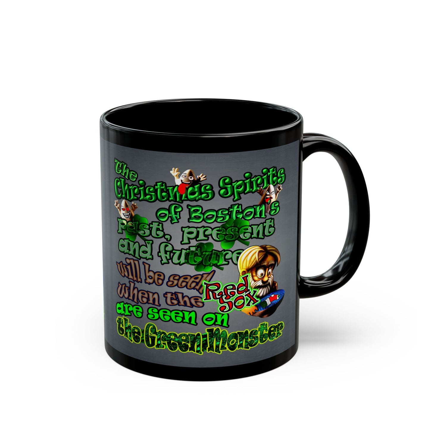 christmas spirits of boston - Black Mug (grey-light grey)