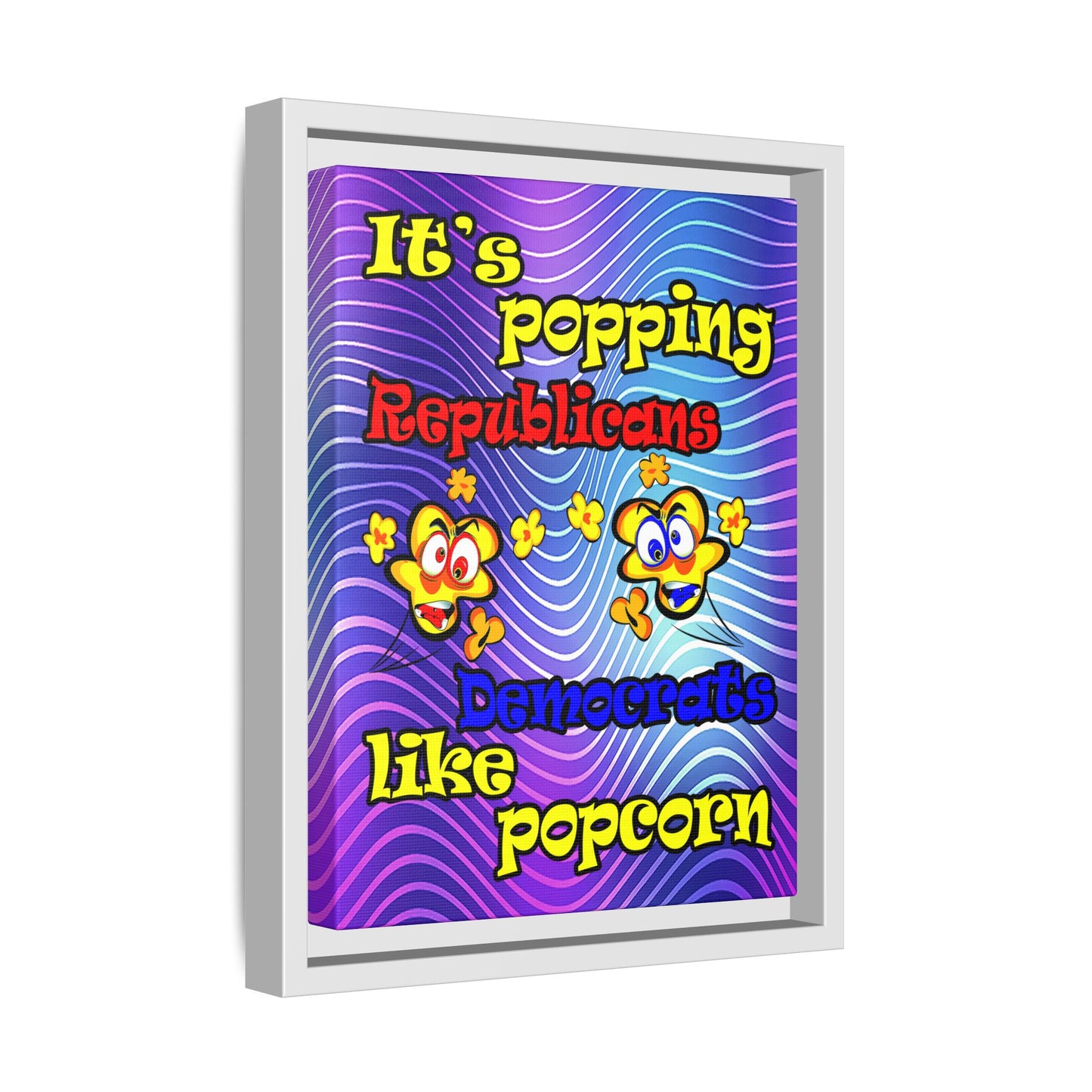 popping like popcorn - framed canvas art (purple wave)