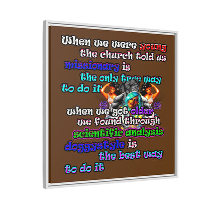 doggystyle - framed canvas art (brown)