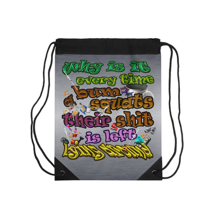 the bum's shit - Drawstring Bag (brushed nickel)