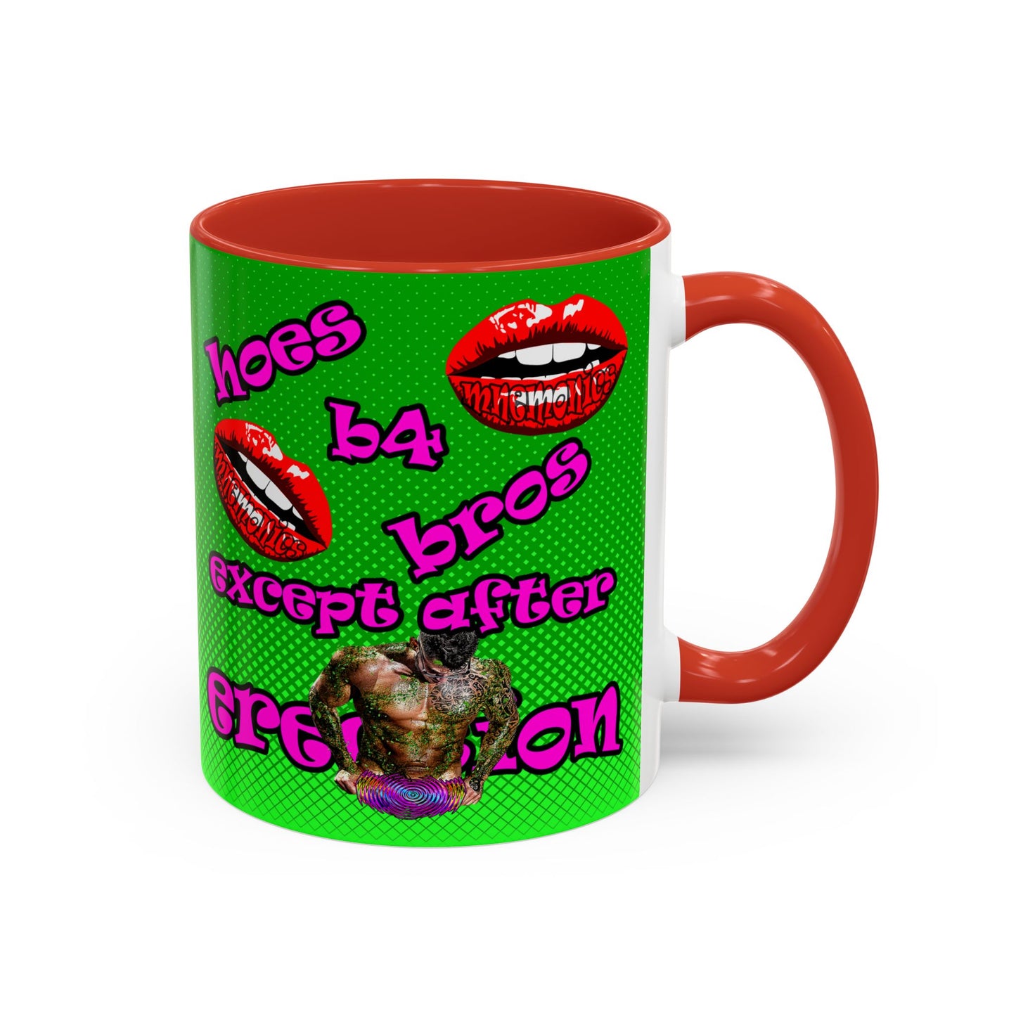 hoes b4 bros - Accent Mug (logo green)