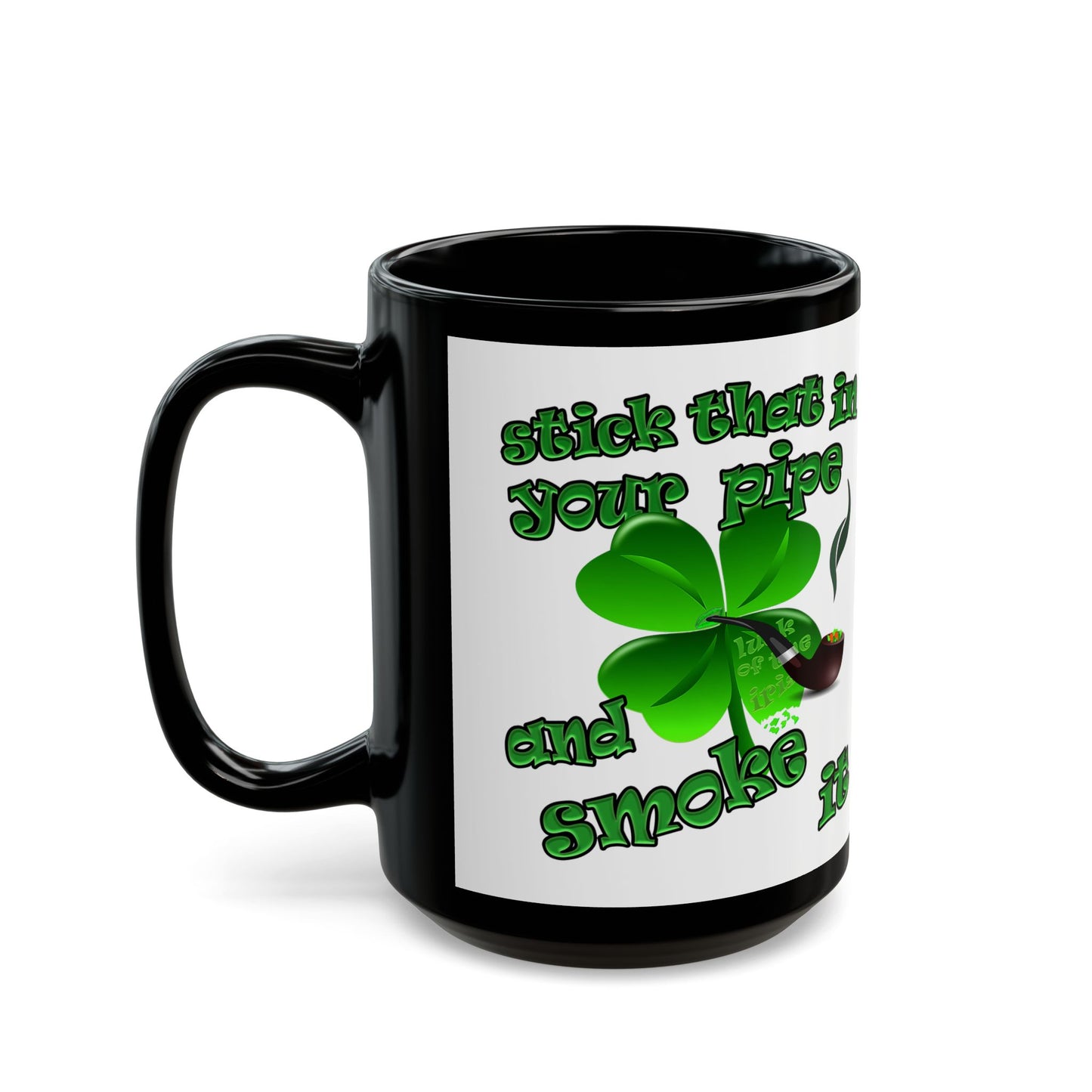celtics logo - Black Mug (white)