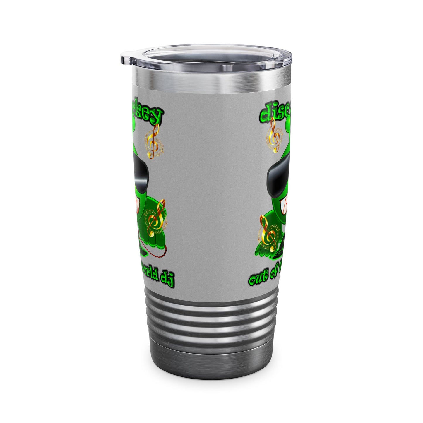 disc jockey - Ringneck Tumbler, 20oz (light grey)