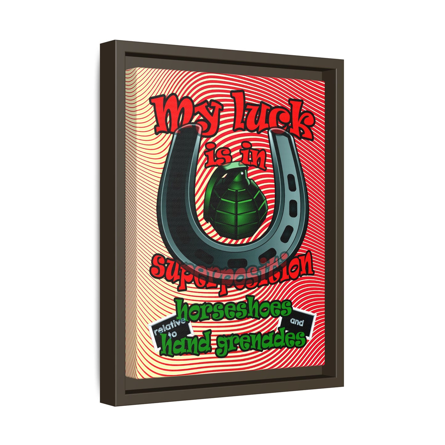 my luck - framed canvas art (yellow-orange wave)