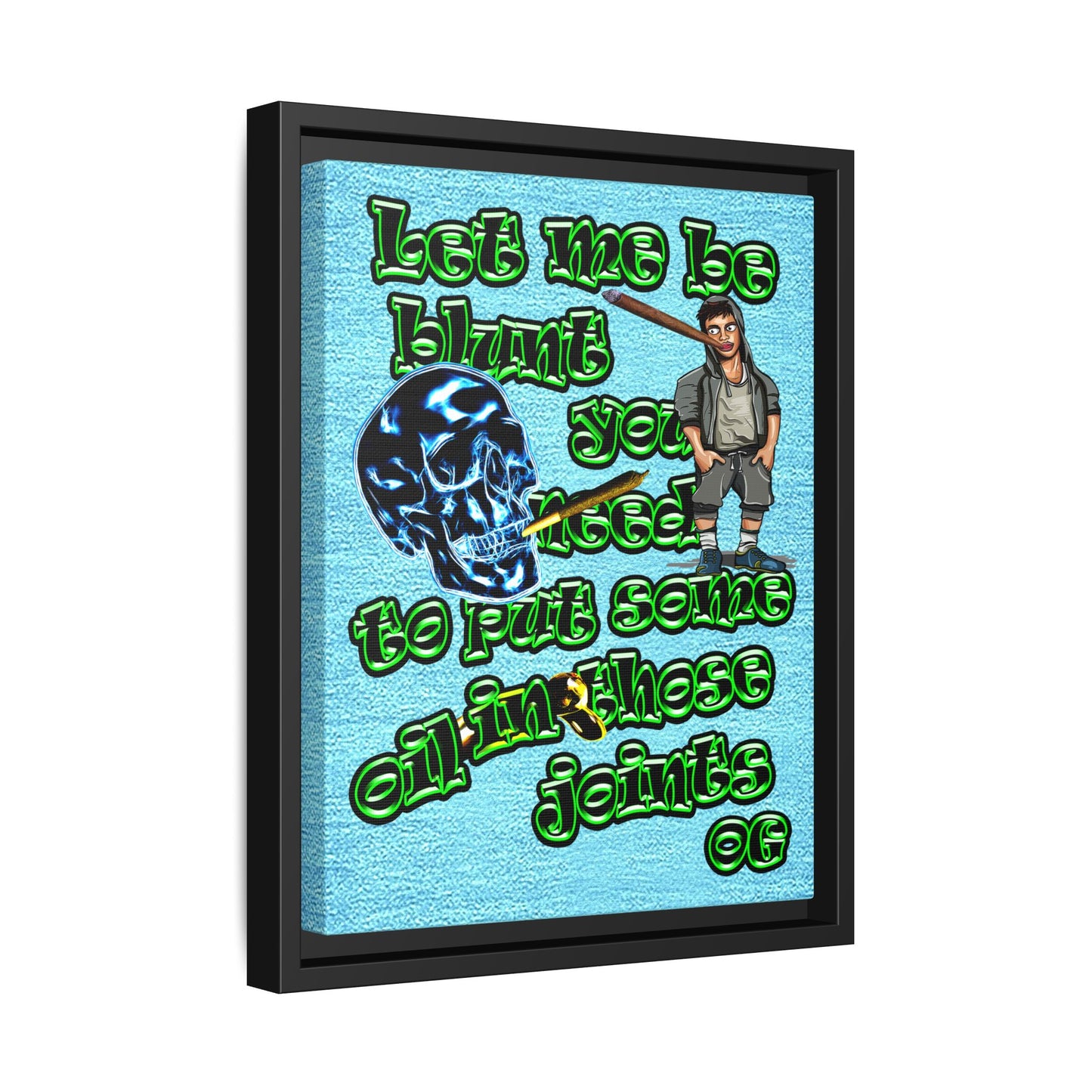 og - framed canvas art (faded blue)