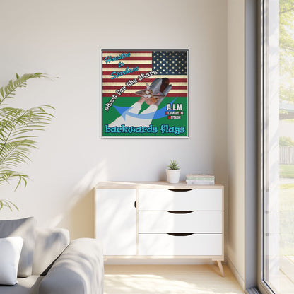 shoot for the stars - framed canvas art (dark green)