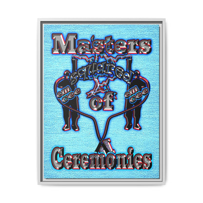 em cee squared - framed canvas art (faded blue)