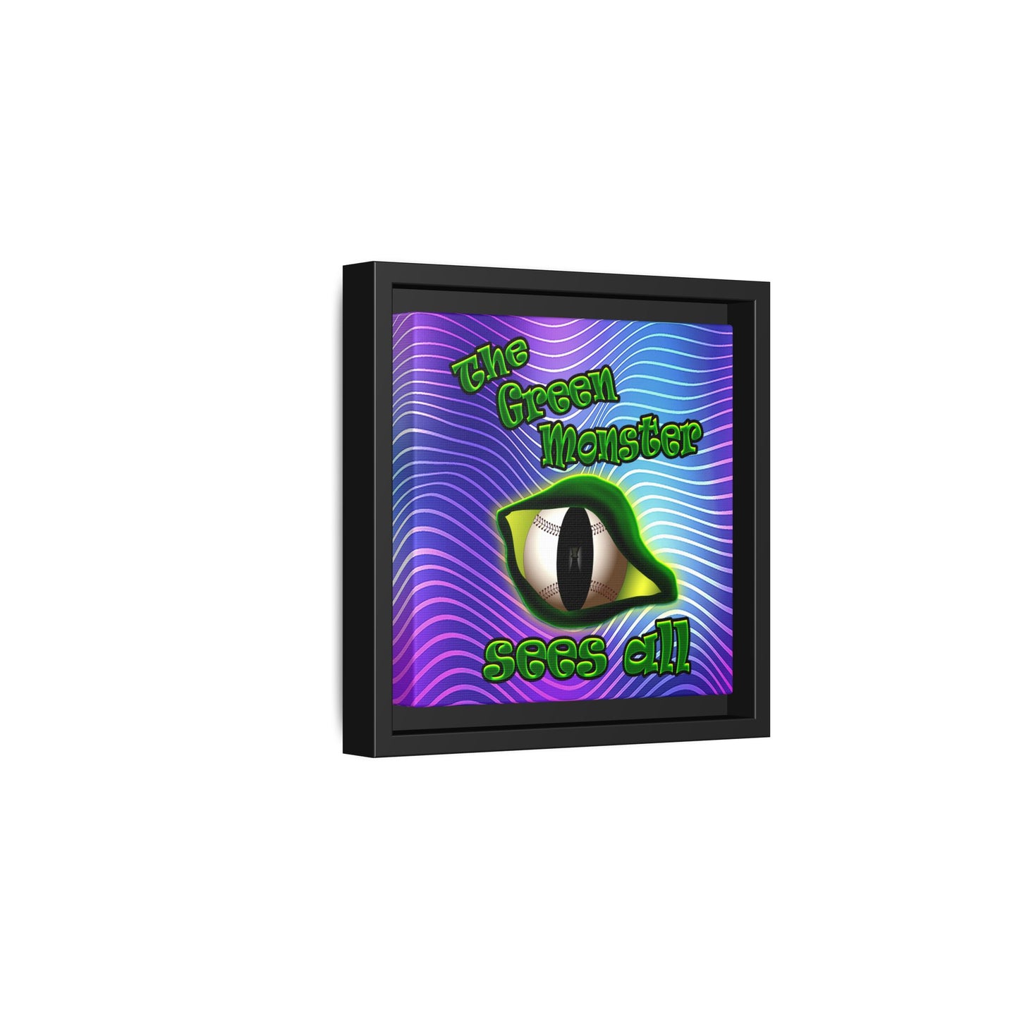 green monster - framed canvas art (purple wave)